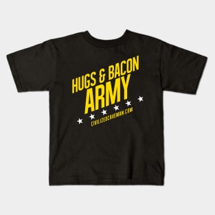 Hugs & Bacon Army - Light Stars Kids T-Shirt